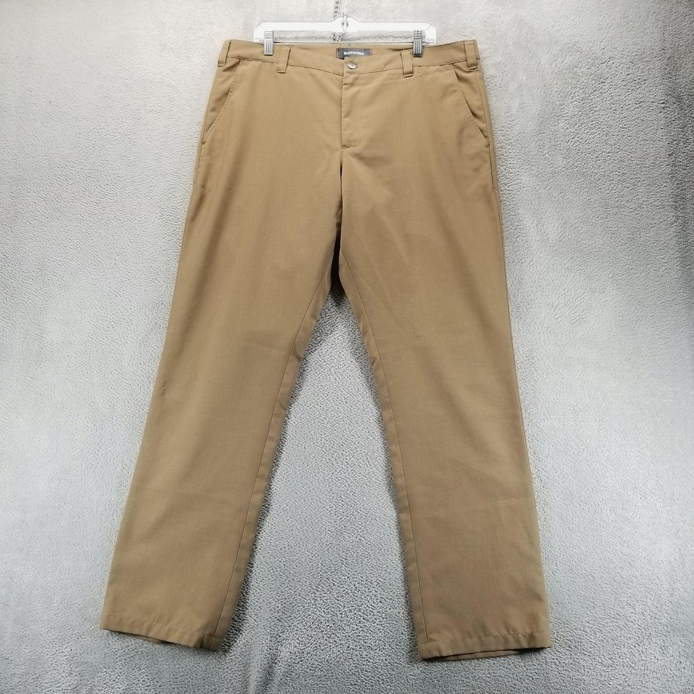 Bluffworks Pants Mens 38x34 Tan Ascender Regular Chino Office Work‎ Travel